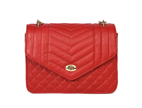 Flint Leather Quilted Crossbody Bag For Women - ( LB-890 )