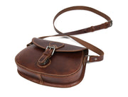 Elegant Brown Leather Crossbody – Top Grain Minimal Style