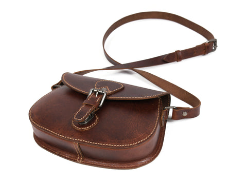 Elegant Brown Leather Crossbody Bag