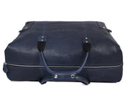 Cabrini Navy Blue Leather Duffle Bag – Spacious & Travel-Ready