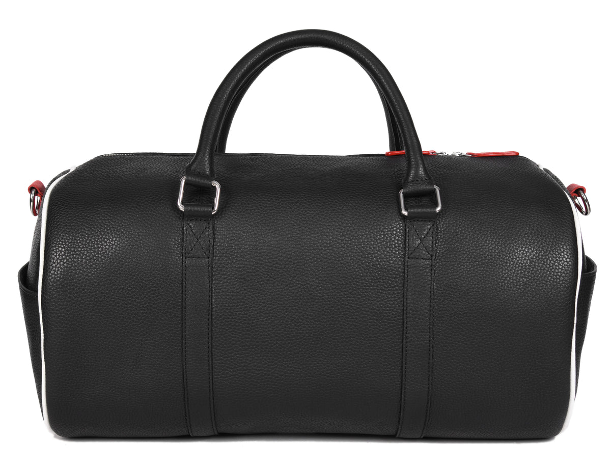 Modern Black Leather Duffel Bag