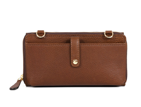 Chic Brown Leather Crossbody Bag