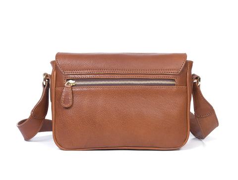 Mexico Jacquard & Leather Saddlebag Crossbody - Tan