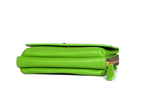 Chic Green Leather Crossbody Bag