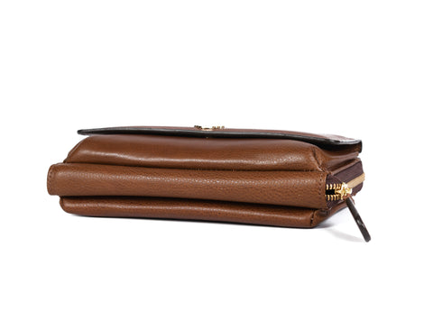 Chic Brown Leather Crossbody Bag