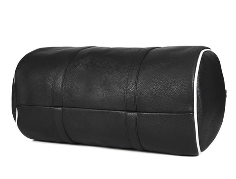 Modern Black Leather Duffel Bag