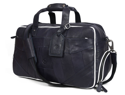 Brooks Leather Duffle Bag - Royal Blue (Upcycled Leather Collection)