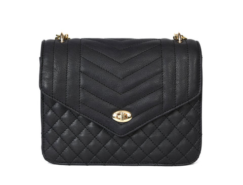 Flint Leather Quilted Crossbody Bag For Women - ( LB-890 )