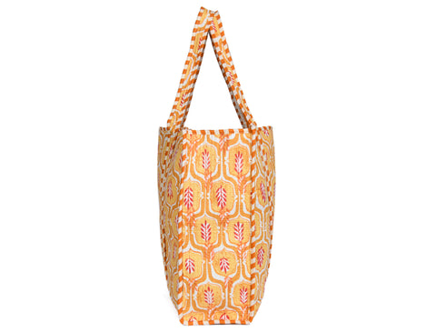 Quilted Cotton  Tote Bags - Light Yellow