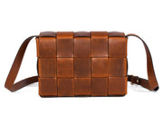 Chic Woven Crossbody Bag – Handwoven Top Grain Leather