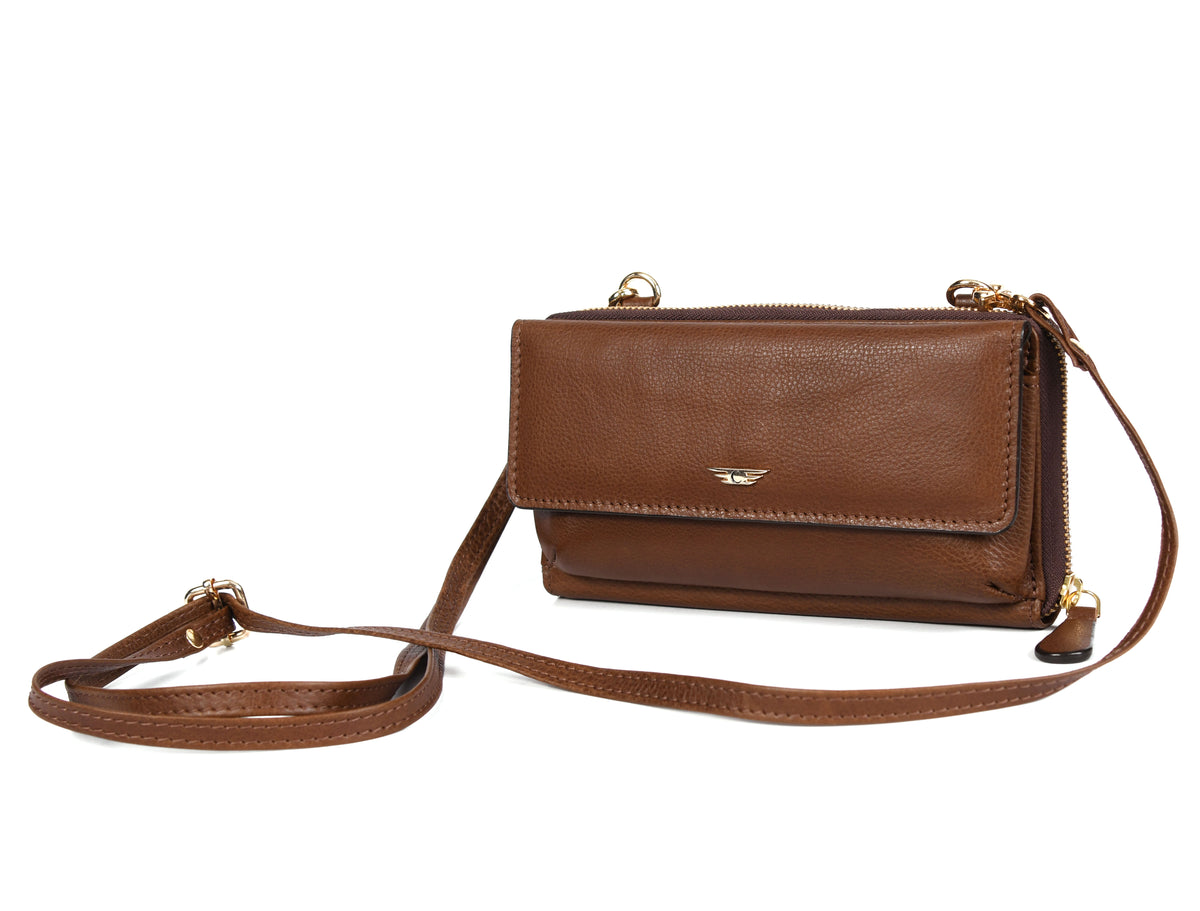 Chic Brown Leather Crossbody Bag