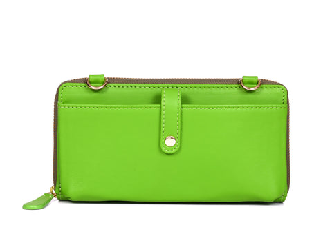 Chic Green Leather Crossbody Bag