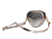 Cabrini Heart-Shaped Leather Crossbody Bag – Brown with Floral Lining