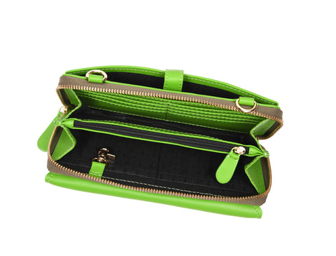 Chic Green Leather Crossbody Bag