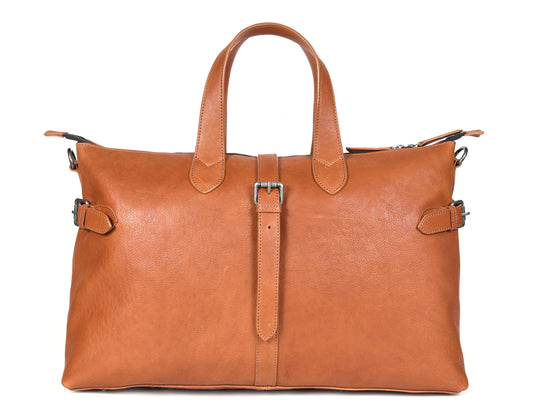 Elegant Tan Leather Travel  Bag