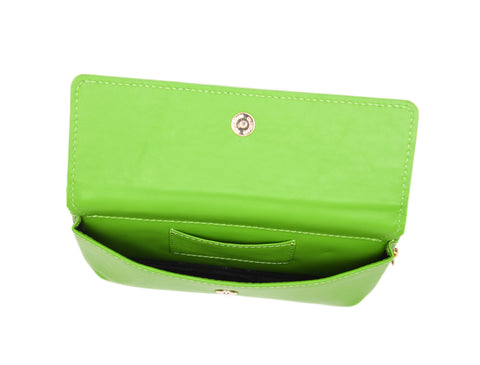 Chic Green Leather Crossbody Bag