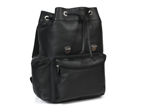 Blackboro Leather Backpack - Black