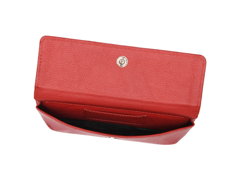 Chic Red Leather Crossbody Bag