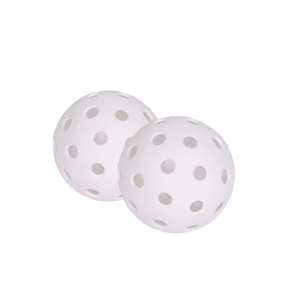 Set Of 2 Indoor Pickleball Balls 26 Hole Design High Performance White