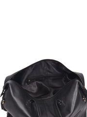 ELORA – Premium Black Leather Travel Duffle Bag