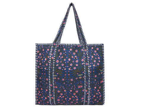 Quilted Cotton Tote Bags - Dark Shade