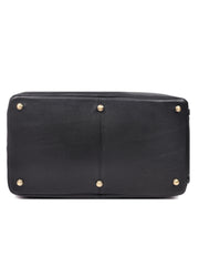 ELORA – Premium Black Leather Travel Duffle Bag