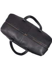 ELORA – Premium Black Leather Travel Duffle Bag