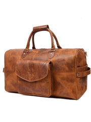The Voyager Heritage – Premium Vintage Leather Travel Duffle Bag