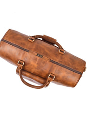 The Voyager Heritage – Premium Vintage Leather Travel Duffle Bag