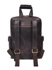 Premium Vintage Leather Backpack – Multi-Pocket Travel & Laptop Backpack