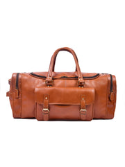HeritageVoyage Leather Travel Duffle Bag – 24 Inch Vintage Carry-On Weekender