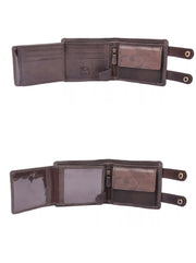 Cabrini Falcon Crest Brown Bifold Wallet with Twin Snap Straps