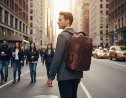 Cabrini Morano – Premium Full-Grain Brown Leather Laptop Backpack