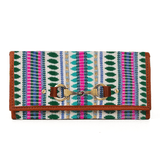 Dakota Jacquard Wallet – Tan Leather Trim