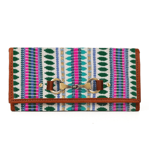 Dakota Jacquard and Leather Wallet - Tan