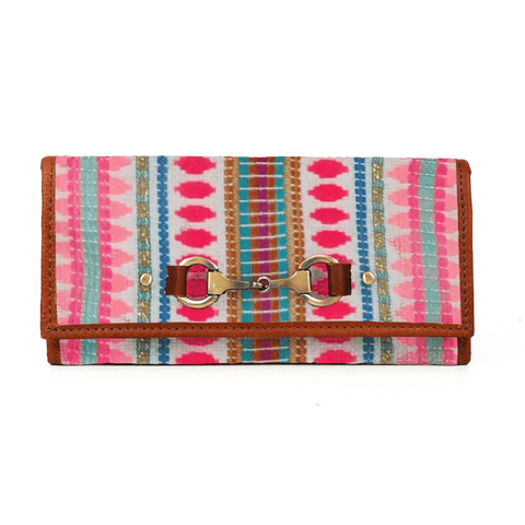 Dakota Jacquard and Leather Wallet - Tan