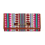 Dakota Jacquard Wallet – Tan Leather Trim