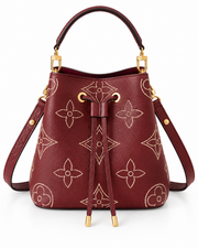 Seraphine burgundy floral shoulder bag showing open top and detachable strap