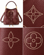 Side profile of Seraphine burgundy floral shoulder bag