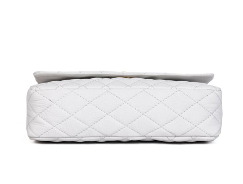 Elegant White Quilted Shoulder Bag