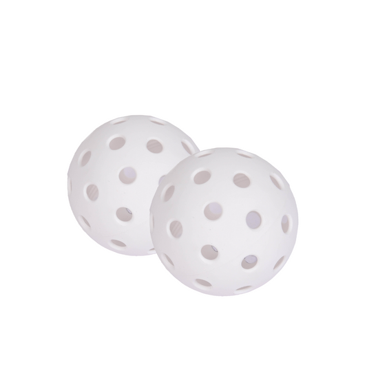 Set Of 2 Indoor Pickleball Balls 26 Hole Design High Performance White