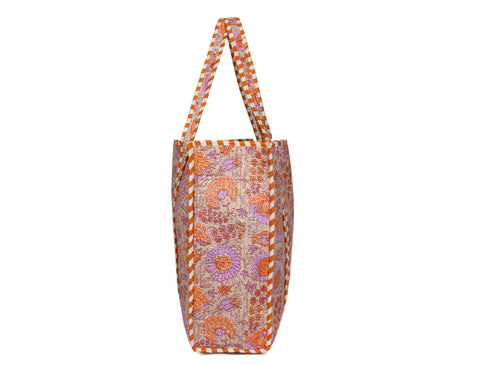 Quilted Cotton  Tote Bags - Lotus