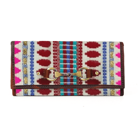 Dakota Jacquard and Leather Wallet - Dark Brown