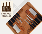 Premium Full-Grain Leather Chef Knife Roll Bag – Travel Friendly & Durable