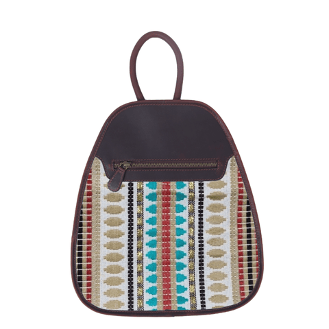 Hampshire Backpack Jacquard with Leather - Brown