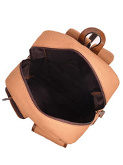 Premium Canvas & Leather Backpack – Multi-Compartment Travel & Laptop Backpack