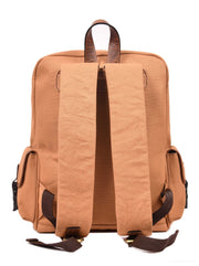 Premium Canvas & Leather Backpack – Multi-Compartment Travel & Laptop Backpack