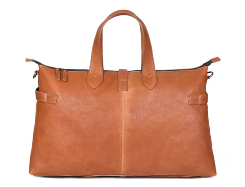 Elegant Tan Leather Travel  Bag