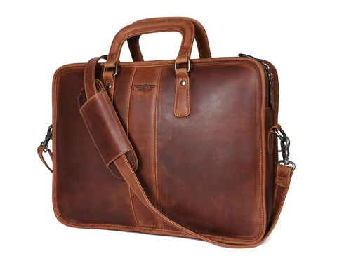 Crest Leather Messenger Bag  for Office -  ( PB-285 )