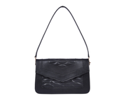 Luxe Noir Quilted Leather Shoulder Clutch